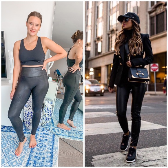SPANX faux leather legging in black - Picture 2 of 14